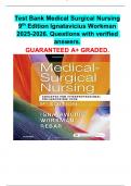 Test Bank Medical Surgical Nursing  9th Edition Ignatavicius Workman  2025-2026&period; Questions with verified  answers&period;   GUARANTEED A&plus; GRADED&period; 