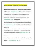 truck driving With 112 Test Questions With High Expert Correct Answers