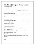 &lpar;Final Exam&rpar; Emergency Nursing questions with answers