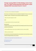 Microbiology BIOD 171 &ndash; Portage Learning &ndash; Lecture Exam Key 1 to 6 &lpar;2024&rpar; &ndash; Verified Questions & Answers