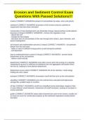 Erosion and Sediment Control Exam Questions With Passed Solutions&excl;&excl;&excl;