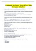 Erosion & Sediment Control Test With Complete Solutions