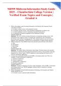NR599 Midterm Informatics Study Guide 2025 &ndash; Chamberlain College Version &vert; Verified Exam Topics and Concepts &vert; Graded A