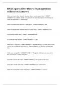 BSAC sports diver theory Exam questions with correct answers