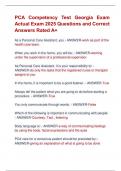 PCA Competency Test Georgia Exam  Actual Exam 2025 Questions and Correct  Answers Rated A&plus;