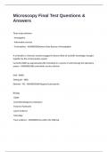 Microscopy Final Test Questions & Answers