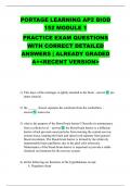PORTAGE LEARNING AP2 BIOD 152 MODULE 1 PRACTICE EXAM QUESTIONS WITH CORRECT DETAILED ANSWERS | ALREADY GRADED A+<RECENT VERSION>