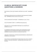 CLINICAL MICROSCOPY EXAM QUESTIONS & ANSWERS