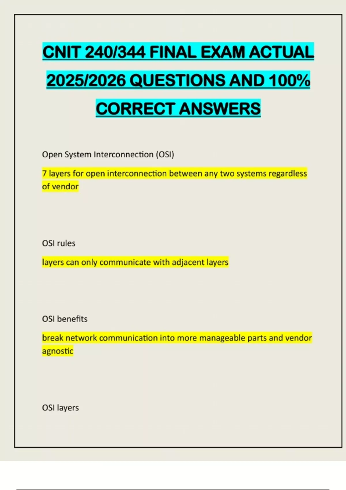CNIT 240/344 FINAL EXAM ACTUAL 2025/2026 QUESTIONS AND 100% CORRECT ...