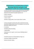 Ambulatory Certification Prep - Nursing World Sample Test Questions with Accurate Answers