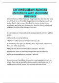 CH Ambulatory Nursing Questions with Accurate Answers