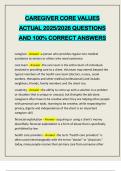 CAREGIVER CORE VALUES ACTUAL 2025&sol;2026 QUESTIONS AND 100&percnt; CORRECT ANSWERS