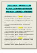 BUNDLE FOR CAREGIVER-NURSING ASSSISTANT EXAMS 2025&sol;2026 Q&A LATEST UPDATE 100&percnt; PASS