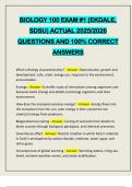 BIOLOGY 100 EXAM &num;1 &lpar;EKDALE&comma; SDSU&rpar; ACTUAL 2025&sol;2026 QUESTIONS AND 100&percnt; CORRECT ANSWERS