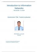 Introduction to Information Networks TECH2100 - T1 2024 Assessment Title Tutorial Evaluation