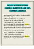 EMT-JBL MID TERM ACTUAL 2025&sol;2026 QUESTIONS AND 100&percnt; CORRECT ANSWERS