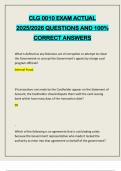 CLG 0010 EXAM ACTUAL 2025&sol;2026 QUESTIONS AND 100&percnt; CORRECT ANSWERS