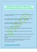 BIOLOGY 1500 EXAM 1 DOWLING STUFF 2025 QUESTIONS AND ANSWERS