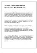 NUR 176 Final Review Hondros QUESTIONS WITH ANSWERS