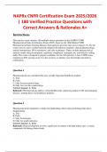 NAPRx CNPR Certification Exam 2025&sol;2026 &vert; 180 Verified Practice Questions with Correct Answers & Rationales A&plus;