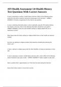 ATI Health Assessment 3&period;0-Health History Test Questions With Correct Answers&period;