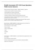 Health Assessment ATI 1216 Exam Questions With Correct Answers