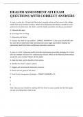 HEALTH ASSESSMENT ATI EXAM QUESTIONS WITH CORRECT ANSWERS&period;