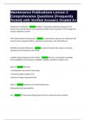 Maintenance Publications Lesson 2 Comprehensive Questions &lpar;Frequently Tested&rpar; with Verified Answers Graded A&plus;