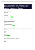 Auto mechanics Test Comprehensive Questions &lpar;Frequently Tested&rpar; with Verified Answers Graded A&plus;