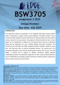 BSW3705 Assignment 2 &lpar;DETAILED ANSWERS&rpar; 2025 - DISTINCTION GUARANTEED