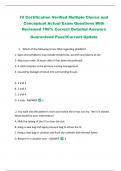 IV Certification Verified Multiple Choice and  Conceptual Actual Exam Questions With  Reviewed 100&percnt; Correct Detailed Answers   Guaranteed Pass&excl;&excl;Current UpdateIV Certification Verified Multiple Choice and  Conceptual Actual Exam Questions With  Reviewed 10