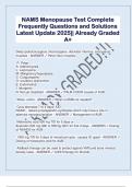 NAMS Menopause Test Complete Frequently Questions and Solutions Latest Update 2025&vert;&vert; Already Graded A&plus;
