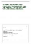 UNIV 1001 ONLINE EDUCATION STRATEGIES FINAL EXAM PREP &lpar;FOR THE UOPEOPLE COURSE&rpar; QUESTIONS WITH 100&percnt; SOLVED ANSWERS&excl;&excl;