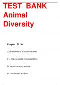 Animal Diversity Test Bank &vert; Verified 2025&sol;2026 A&plus; Zoology Exam Prep &vert; All Chapters Included