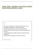 SMPS CPSM - DOMAIN 4 MULTIPLE CHOICE QUESTIONS QUIZZES & ANS&excl;&excl;