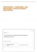 CPSM EXAM 1 - SOURCING &vert; 146 QUESTIONS &vert; WITH ACCURATE SOLUTIONS&excl;&excl;