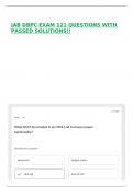 IAB DBPC EXAM 121 QUESTIONS WITH PASSED SOLUTIONS&excl;&excl;
