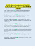 CASP&plus; Exam Foundations UPDATED  ACTUAL Exam Questions and CORRECT  Answers 