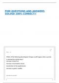 PHM QUESTIONS AND ANSWERS SOLVED 100&percnt; CORRECT&excl;&excl;