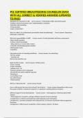 PCE CERTIFIED BREASTFEEDING COUNSELOR EXAM WITH ALL CORRECT & VERIFIED ANSWERS &lpar;UPDATED TO PASS&rpar;