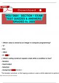 WGU D684 - SECTION 1 EXAM TEST QUIZZES & ANSWERS GRADED A&plus; 2025
