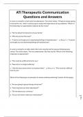 ATI Therapeutic Communication Questions and Answers