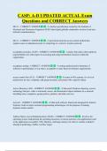 CASP&colon; A-D UPDATED ACTUAL Exam  Questions and CORRECT Answers