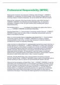 Professional Responsibility &lpar;MPRE&rpar; Questions and Answers Best rated A&plus; Guaranteed Success Latest Update