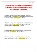 ADVANCED TRAUMA LIFE SUPPORT  COURSE 2025 BRAND NEW ACTUAL  EXAM WITH ANSWERS&period; 