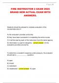 FIRE INSTRUCTOR 2 EXAM 2025  BRAND NEW ACTUAL EXAM WITH  ANSWERS&period;
