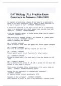 DAT Biology &lpar;ALL Practice Exam Questions & Answers&rpar; 2024&sol;2025