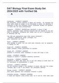 DAT Biology Final Exam Study Set 2024