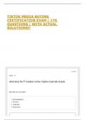 TIKTOK MEDIA BUYING CERTIFICATION EXAM &vert; 176 QUESTIONS &vert; WITH ACTUAL SOLUTIONS&excl;&excl;