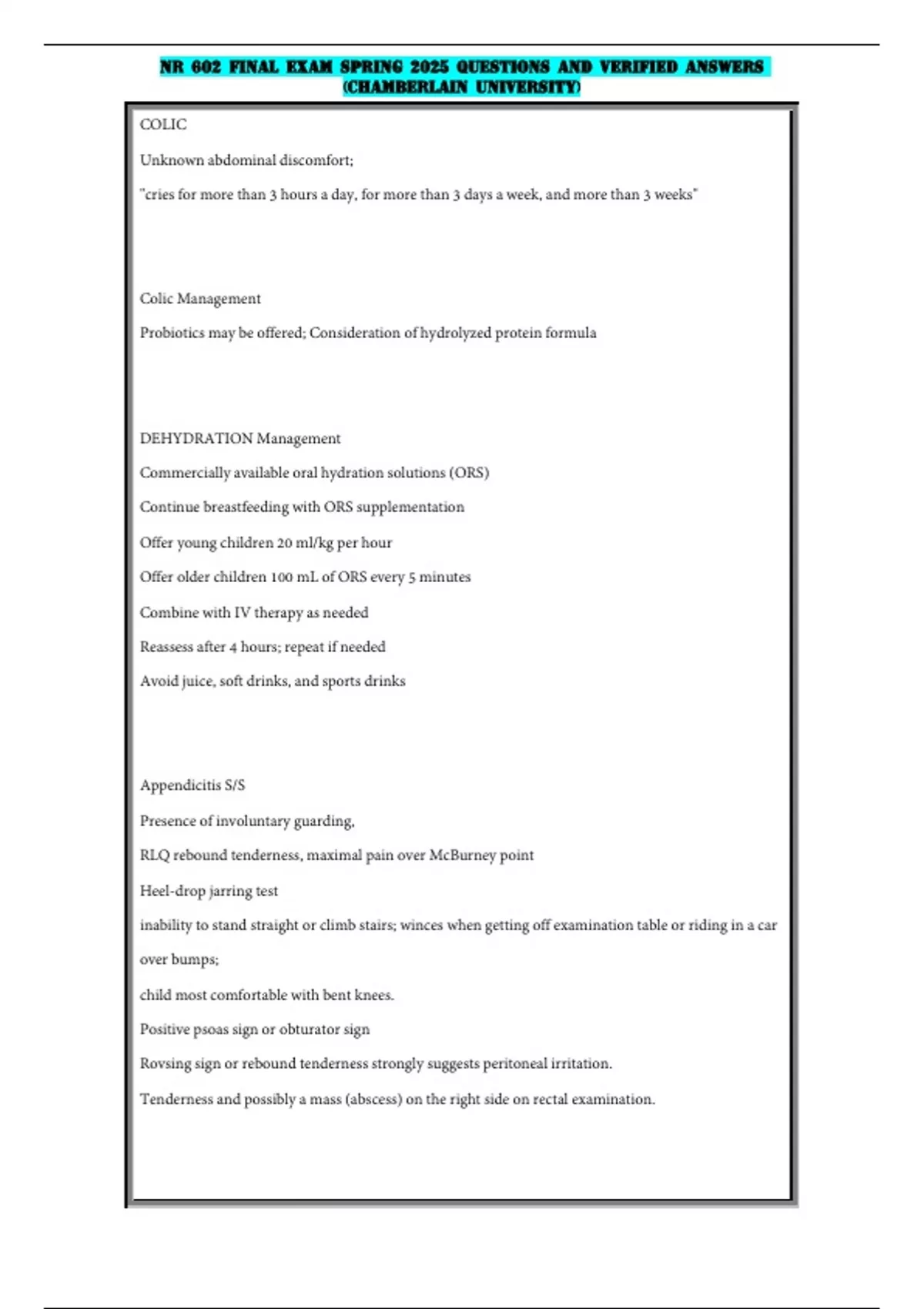 NR 602 FINAL EXAM SPRING 2025 QUESTIONS AND VERIFIED ANSWERS ...